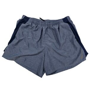 Nike Dri-FIT Womens L Running Shorts Blue Heather Navy Mesh Side Panel Pockets